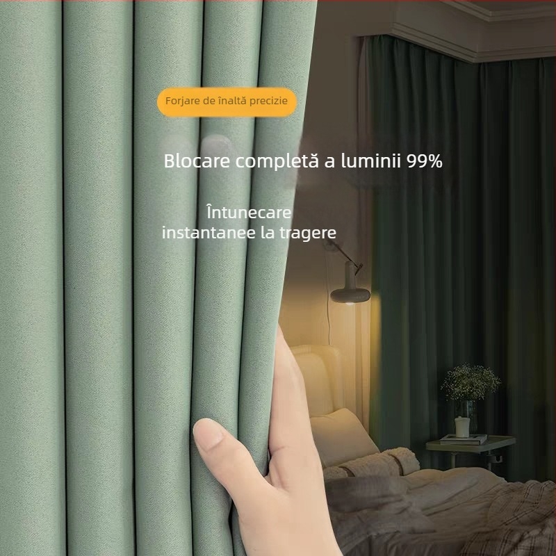 Cortine cu blackout total și izolare fonică pentru dormitor și sufragerie, stil modern minimalist, senzație premium, model 2025 pentru ferestre de tip erker