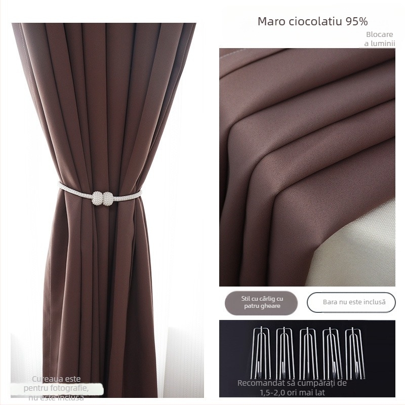 Cortine cu blackout total și izolare fonică pentru dormitor și sufragerie, stil modern minimalist, senzație premium, model 2025 pentru ferestre de tip erker