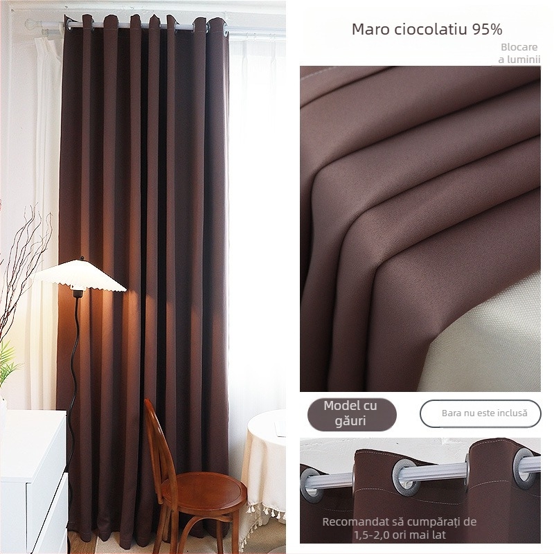 Cortine cu blackout total și izolare fonică pentru dormitor și sufragerie, stil modern minimalist, senzație premium, model 2025 pentru ferestre de tip erker