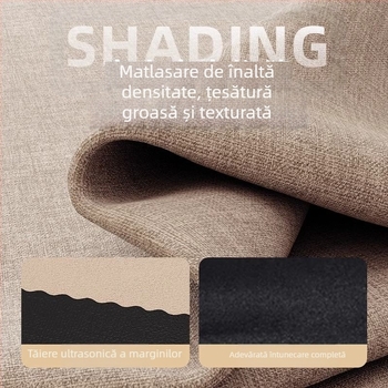 Cortină blackout culoare Milk Tea pentru living și dormitor, țesătură densă, acoperire totală, design japonez în stil lemnos