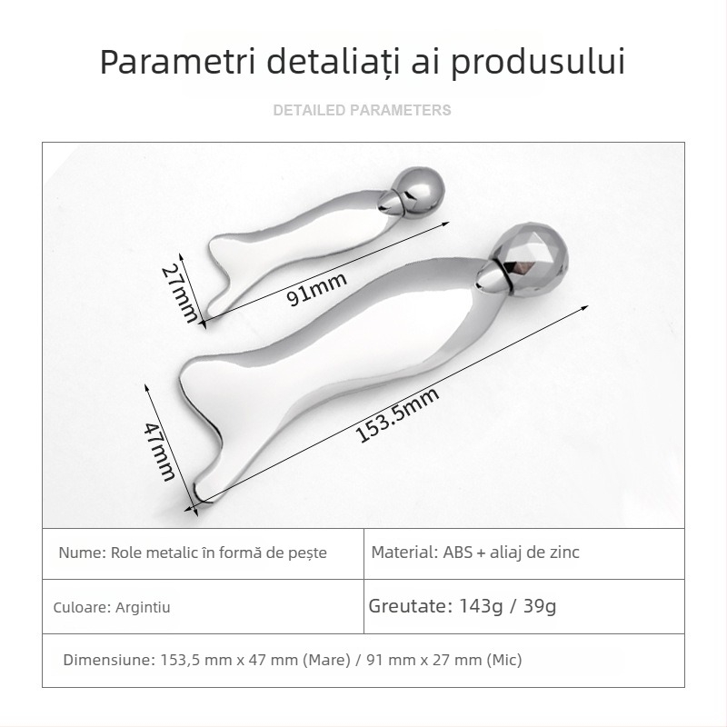 Placuta metalică pentru exfolierea feței cu role 3D, design sirenă