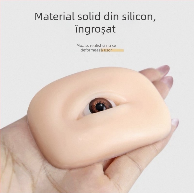 Modul de practică pentru ochi și sprâncene din silicon 5D, cu piele de silicon moale