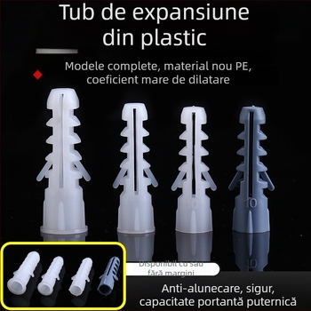 Tobe de expansiune din plastic, rotunde și pătrate, cu șuruburi de expansiune, dimensiuni 6/8/10 mm