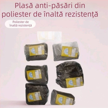 Plasă de protecție pentru păsări din poliester robust, utilizare agricolă, ochiuri 1×1, negru, dimensiuni 2.5×4×9