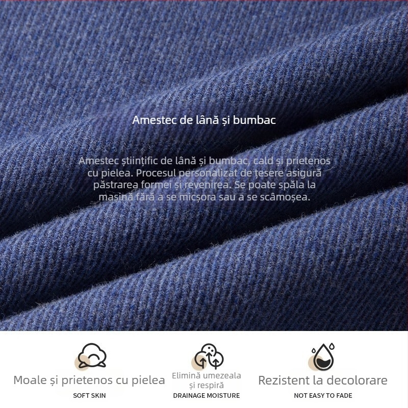Cămașă pentru bărbați din amestec de lână, cu mânecă lungă, primăvară-toamnă, stil business casual