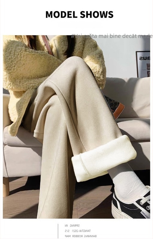 Pantaloni de maternitate pentru primăvară, toamnă și iarnă, căptuți cu fleece, groși, comozi și casual, cu susținere pentru burtă, colanți lungi călduroși pentru gravide, ținută de toamnă.