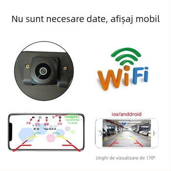 Cameră de recul wireless Wi‑Fi pentru rama plăcii de înmatriculare europene, HD vizionare nocturnă cu iluminare stelară