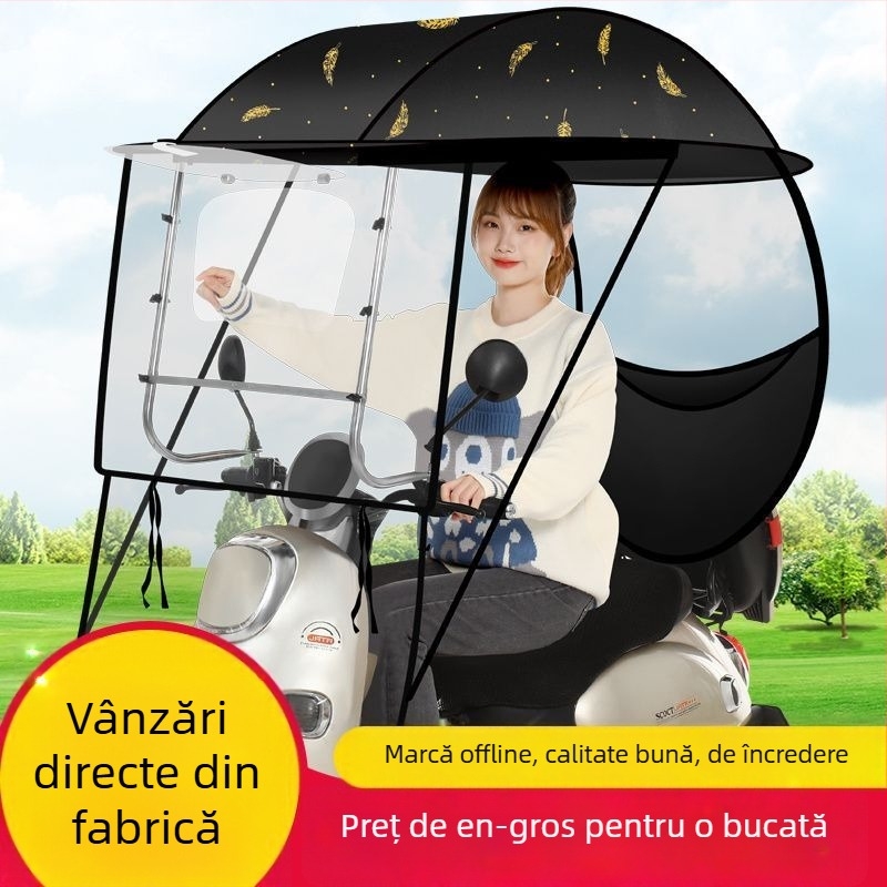 Umbrelă de protecție pentru vehicule electrice: protecție împotriva vântului și ploilor pentru biciclete electrice și motociclete