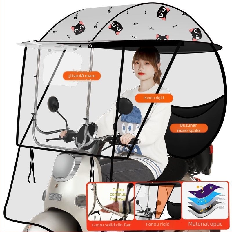 Umbrelă de protecție pentru vehicule electrice: protecție împotriva vântului și ploilor pentru biciclete electrice și motociclete