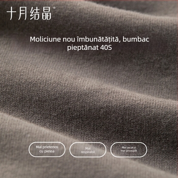 Bluza de maternitate October Crystal, bumbac, mâneci scurte, croi lejer, lungime medie, vară