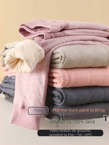 Pantaloni de iarnă pentru copii din bumbac, patru straturi groase, unisex, stil uniformă școlară, amestec din fibră de celuloză regenerată