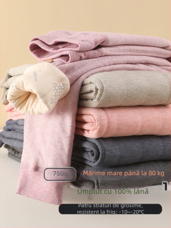 Pantaloni de iarnă pentru copii din bumbac, patru straturi groase, unisex, stil uniformă școlară, amestec din fibră de celuloză regenerată