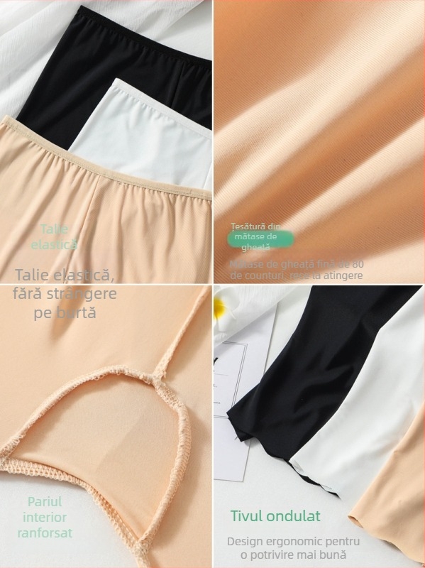 Șorturi scurte de bază din ice silk, fără cusături, pentru femei, subțiri și respirabile, protecție împotriva expunerii.