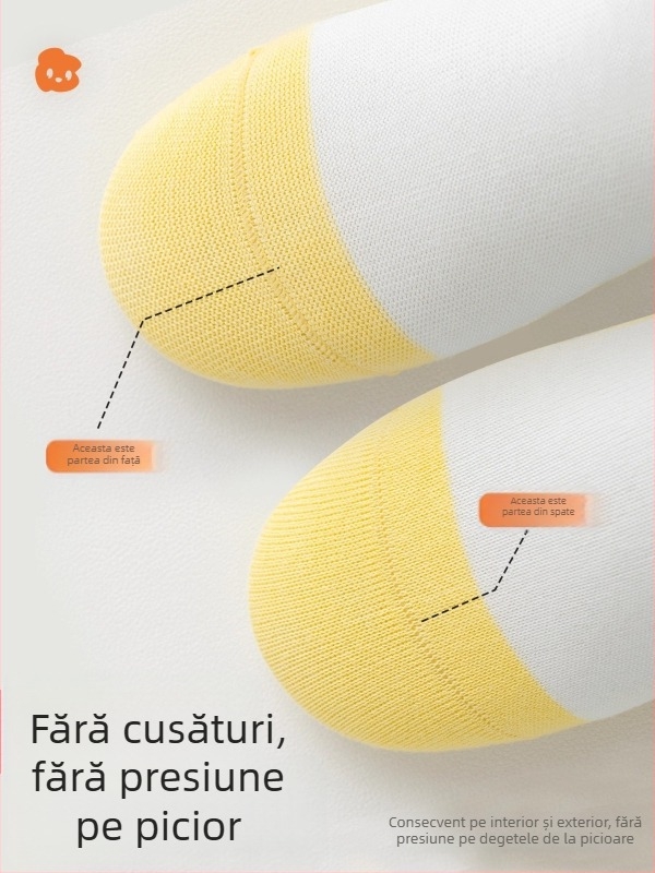 Șosete albe pentru copii, 100% bumbac, tip A, anti miros, absorbante, fără cusături, lungime medie, unisex, pentru școală