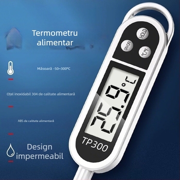 Termometru digital de bucătărie cu sondă, precizie înaltă, citire rapidă a temperaturii pentru apă, ulei și lapte, rezistent la temperaturi înalte