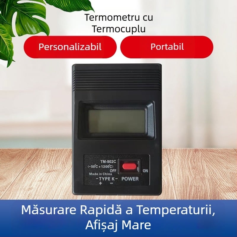 TM-902C Termometru rapid cu termocuplă, portabil, cu cablu încorporat, -50 la 1300 °C