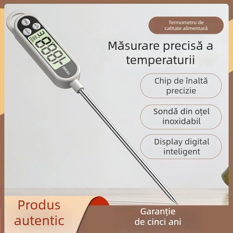 Termometru alimentar cu sondă de înaltă precizie — pentru lapte de bebeluși, bucătărie, temperatură apă și ulei, coacere