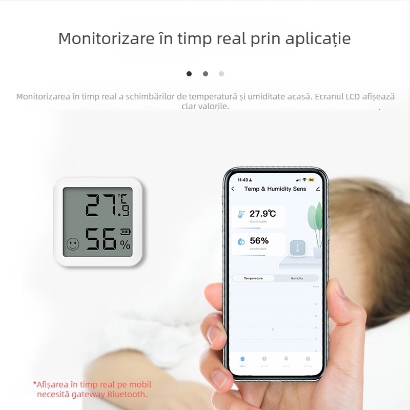 Tuya Smart Senzor Bluetooth de temperatură și umiditate