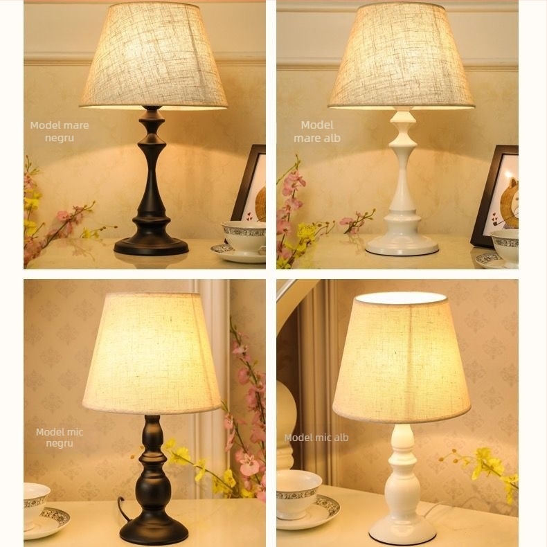 Lampă nordică de noptieră pentru dormitor — simplă, modernă, cu senzor de atingere, telecomandă și reglaj al luminozității