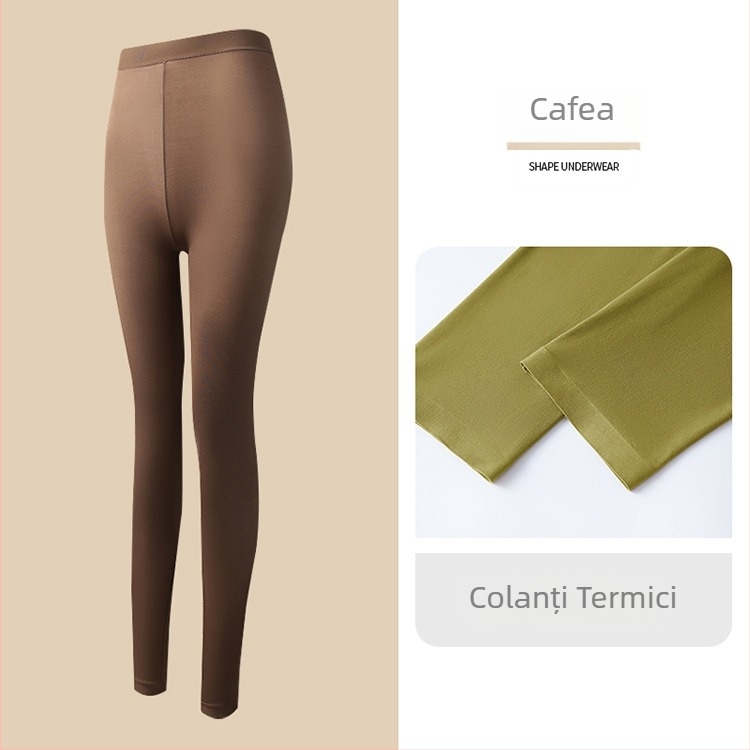 Set de bază termic ultra-subțire pentru femei, cu acid hialuronic pentru hidratarea pielii, tricou fără cusături cu mânecă lungă și pantaloni lungi, croială slim-fit, cald