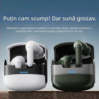 Căști Bluetooth W919 fără fir, cu microfoane duale pentru apeluri, căști TWS stereo, Bluetooth 5.4, stil esports