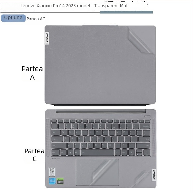 Set folie pentru carcasa și etichete pentru laptop Lenovo Pro14, 14 inch, 2024