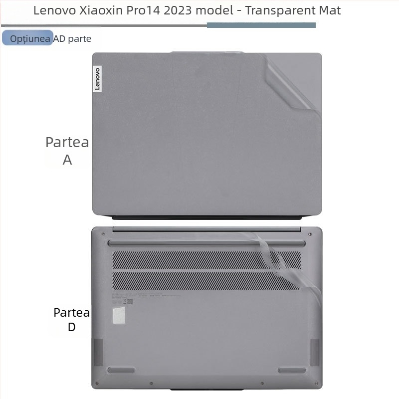 Set folie pentru carcasa și etichete pentru laptop Lenovo Pro14, 14 inch, 2024