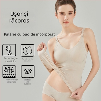 Top de alăptare pentru maternitate – bretele reglabile, material ușor din nylon, stil coreean, primăvară-vară 2024