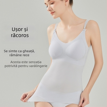 Top de alăptare pentru maternitate – bretele reglabile, material ușor din nylon, stil coreean, primăvară-vară 2024