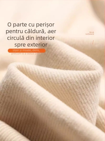 Top maternitate toamnă-iarnă, croială lejeră, mâneci lungi, guler rotund, catifea de cocos, viscoză-spandex, lungime 50–65 cm