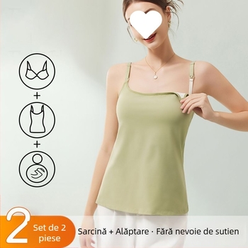 Top de alăptare cu bretele - bumbac (>95%), mâneci lungi, guler tip sling, stil coreean street hipster