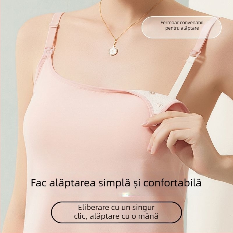 Top de alăptare cu bretele - bumbac (>95%), mâneci lungi, guler tip sling, stil coreean street hipster