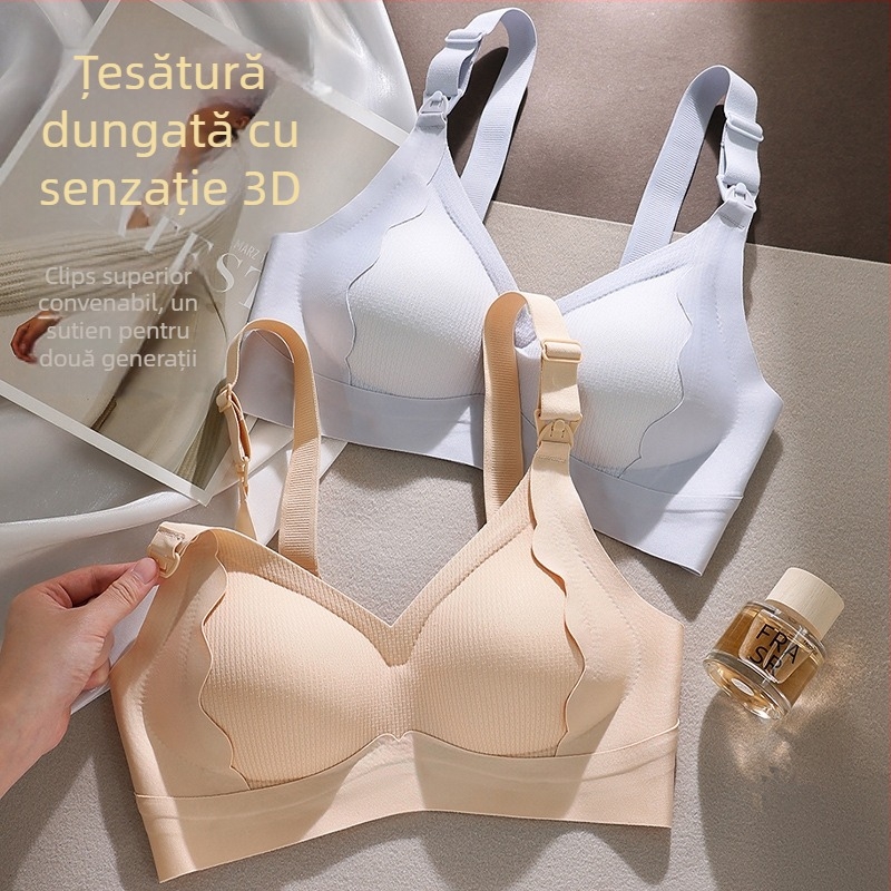 Sutien de alăptare pentru perioada postnatală, cupe turnate subțiri, fără sârmă, suport moale
