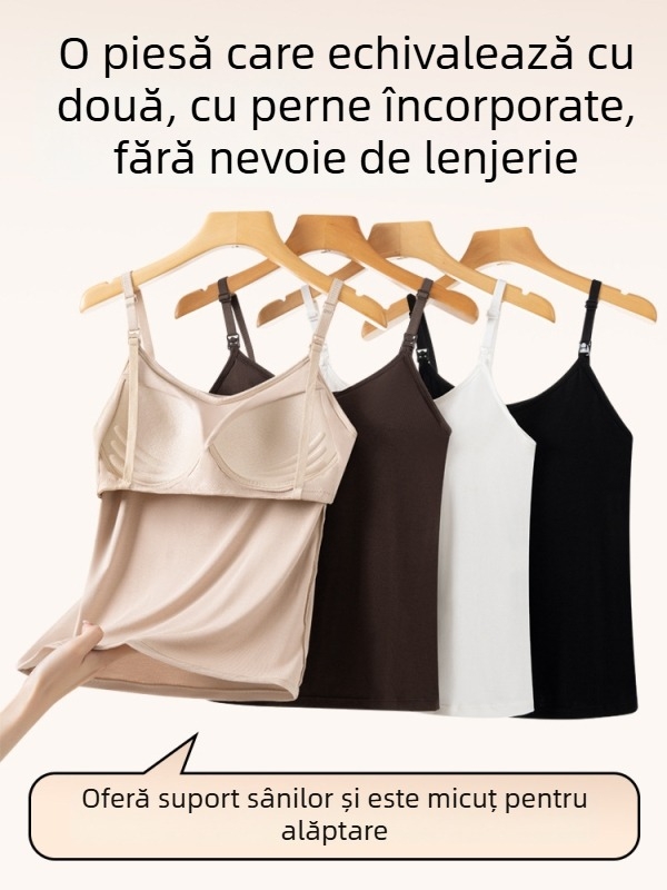 Top de alăptare cu nasturi frontali, fără sutien, croială slim, jacquard din viscoză și elastan, lungime scurtă 40-50 cm