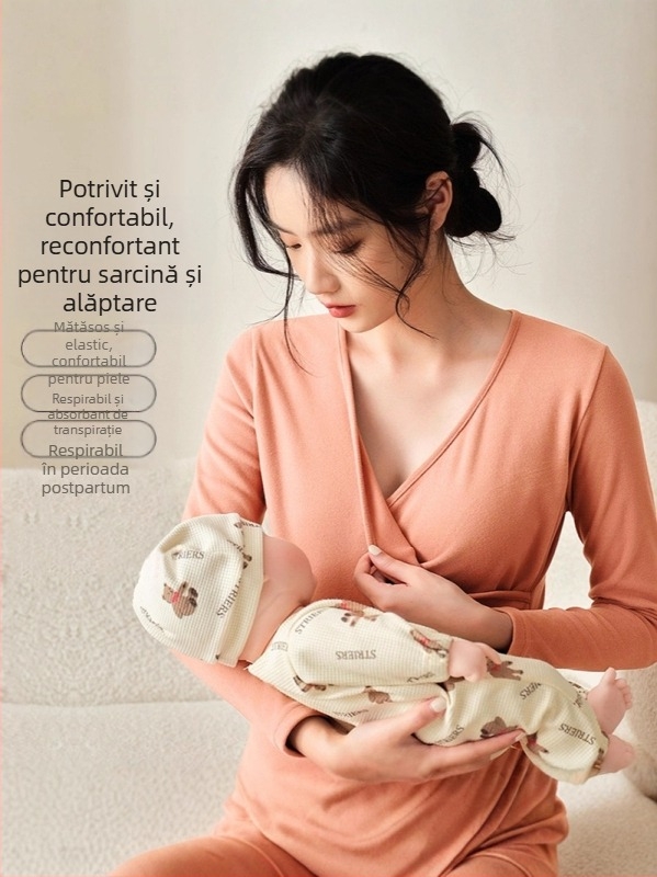 Set termic matern pentru iarnă cu glugă, croială slim, poliester 90–95% și spandex, sezon iarnă 2025