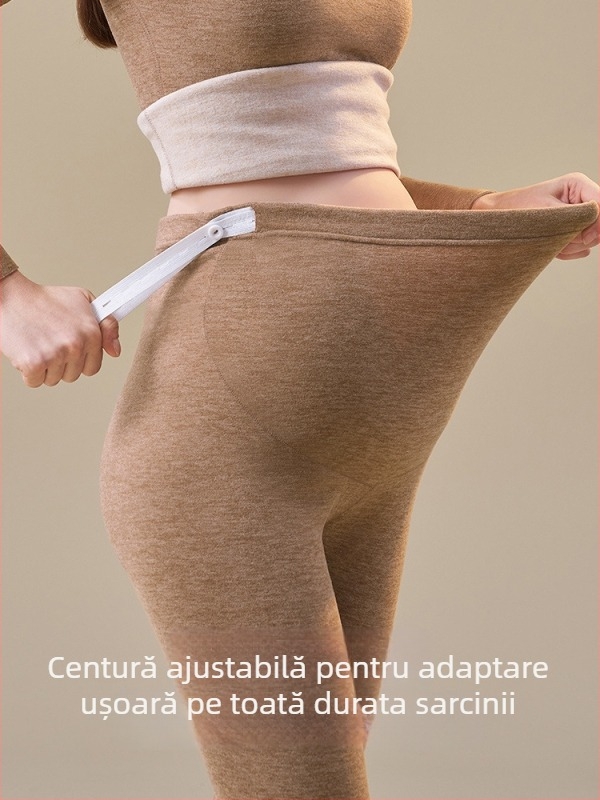 Set matern de lenjerie termică pentru alăptare, postpartum, pijama confortabil pentru iarnă, poliester 90–95%, stil japano-coreean