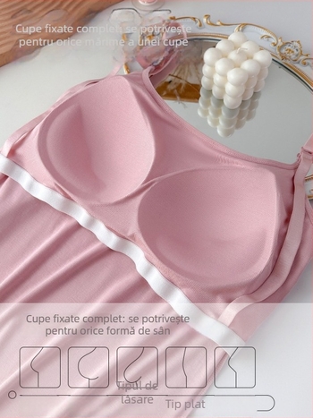 Top de alăptare pentru gravide, fără cusături, cu pernă pentru sân – material modal, stil sling