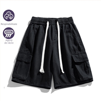 Șort denim pentru bărbați – croială lejeră, tăietură dreaptă, vară, 100% bumbac