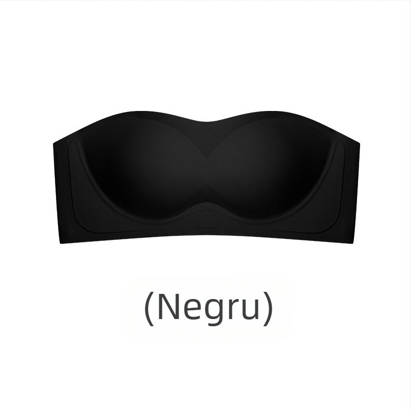 Sutien bandeau fără bretele, cu susținere 3D gel, fără fir, fără cusături, cupă 3/4, formă subțire