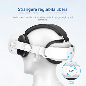 Accesor VR compatibil Meta Quest 3S: curea pentru cap reglabilă, baterie portabilă de 6000mAh, ABS+TPU, greutate 220 g