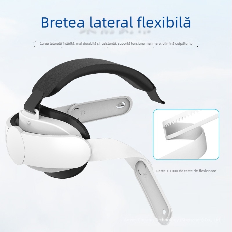 Accesor VR compatibil Meta Quest 3S: curea pentru cap reglabilă, baterie portabilă de 6000mAh, ABS+TPU, greutate 220 g