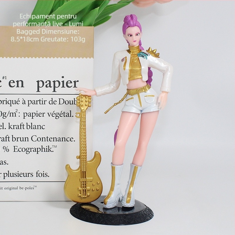 Figurină: ornament de birou din PVC cu un personaj din grupul idolilor vânător de demoni, preasamblat, include videoclip ghid