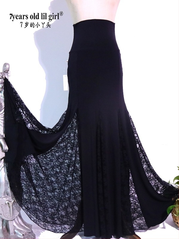 Fustă flamenco pentru femei – Toamnă 2025, Elegantă, talie înaltă elastică, poliester >95%, croială tridimensională