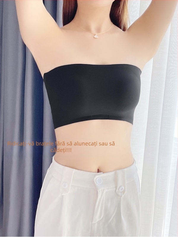 Bustier Ice Silk fără bretele, invizibil, antiderapant, top tubular modelator