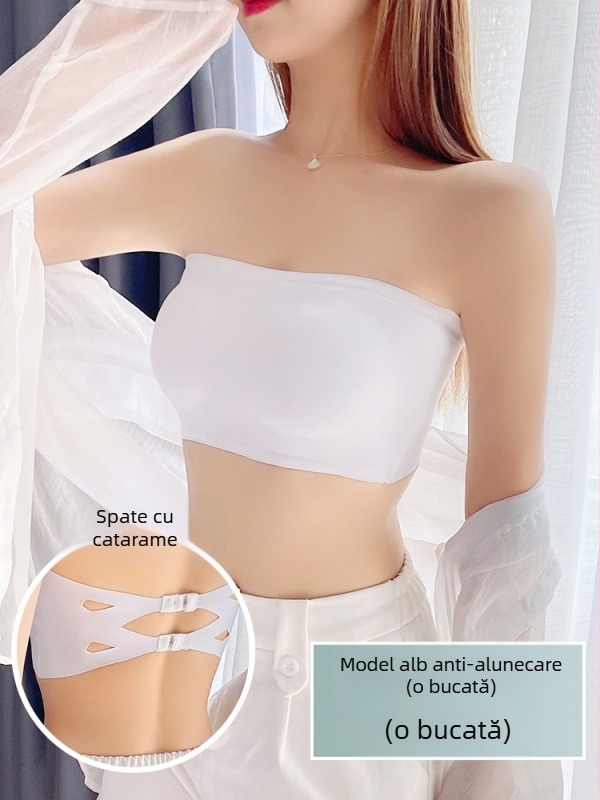 Bustier Ice Silk fără bretele, invizibil, antiderapant, top tubular modelator