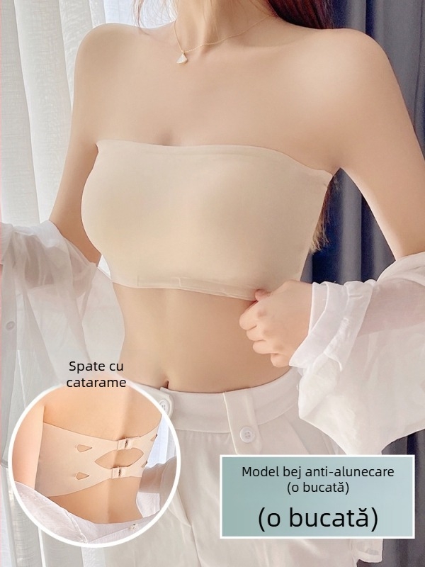Bustier Ice Silk fără bretele, invizibil, antiderapant, top tubular modelator