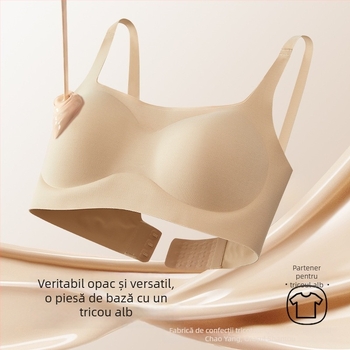 Sutien bandeau invizibil, cu cupă 3/4, burete moale, material nylon/lycra, bretele fixe dublu, închidere în spate cu trei rânduri de cârlige, susținere invizibilă pentru tinere