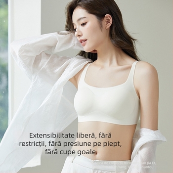 Sutien bandeau invizibil, cu cupă 3/4, burete moale, material nylon/lycra, bretele fixe dublu, închidere în spate cu trei rânduri de cârlige, susținere invizibilă pentru tinere