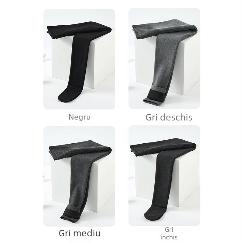 Colanți de compresie pentru femei, căptușiți cu fleece, talie înaltă pentru strângerea abdomenului și ridicarea feselor, țesătură din fibre de viscose, grosime medie, elasticitate ridicată