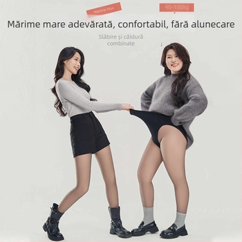 Șosete din nylon căptușite cu fleece, material nylon-spandex, elastice înalte, păstrează căldura, iarna 2025